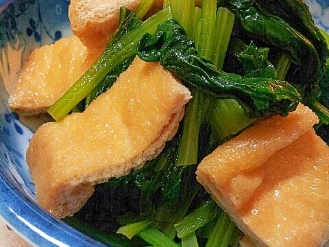 めんつゆで簡単✿小松菜と油揚げの煮浸し❤